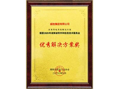 2020年湖南省软件和信息手艺效劳业优异解决计划奖--湖南省软件行业协会